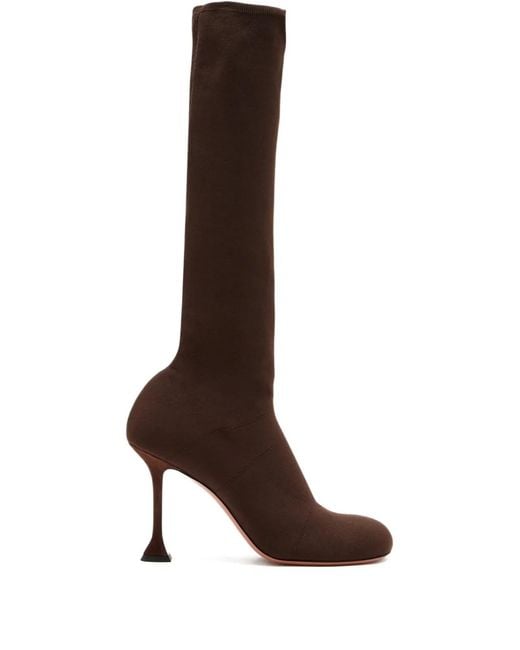 AMINA MUADDI Brown Bottes Veneda 95 Mm À Talon Aiguille