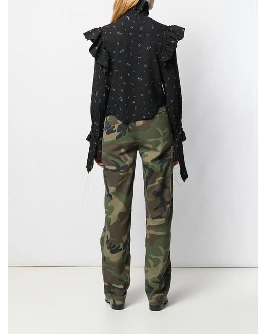 Vetements Black Hemd Mit Volants