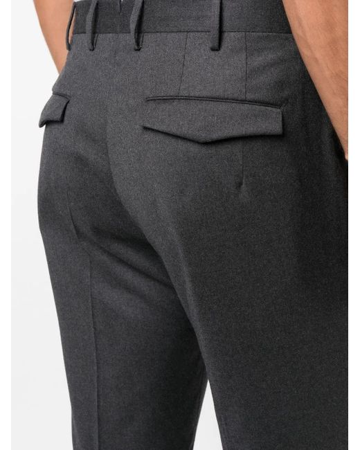 PT Torino Gray Tapered Slim-Fit Trousers for men