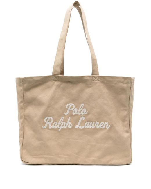 メンズ Polo Ralph Lauren キャンバスハンドバッグ Natural