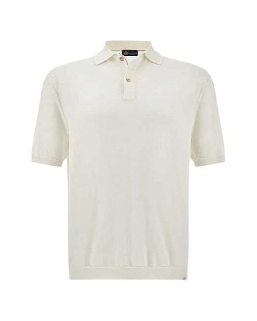 Paul & Shark White Buttoned Polo Shirt for men