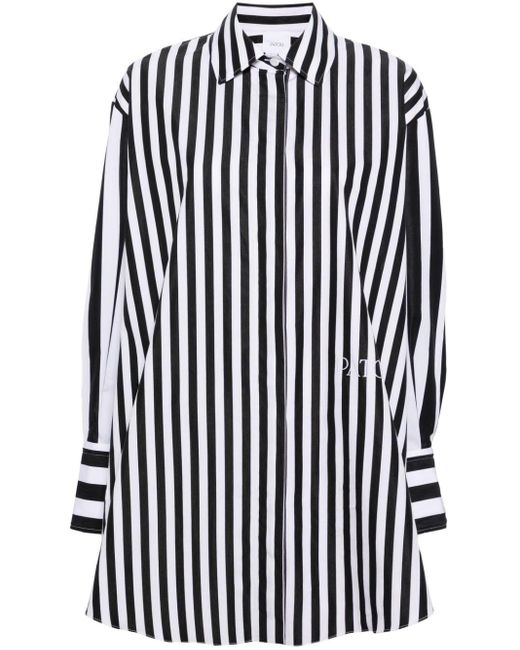 Patou Black Logo-embroidered Striped Shirt