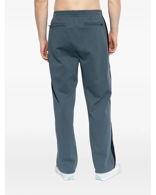 KENZO Blue Logo-Embroidered Side-Stripe Track Pants for men