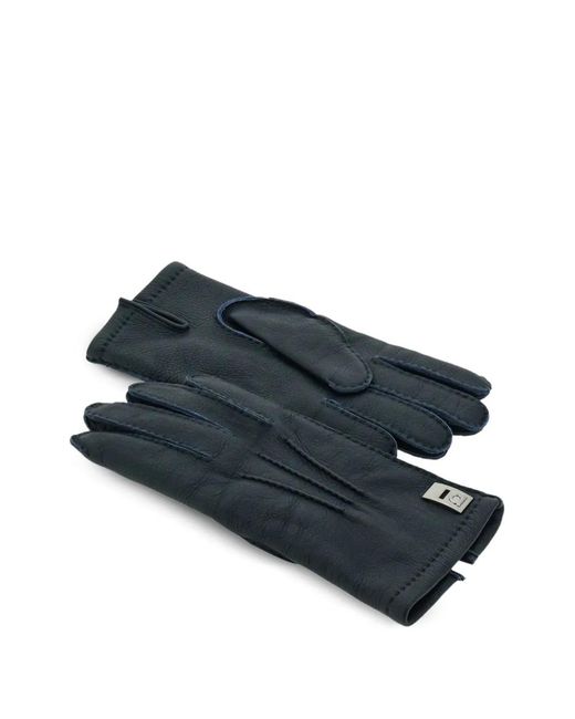 Ferragamo Black Gants À Détails De Coutures for men