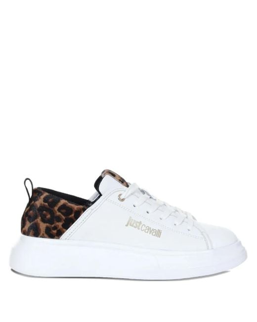 Just Cavalli レオパード パネル スニーカー White
