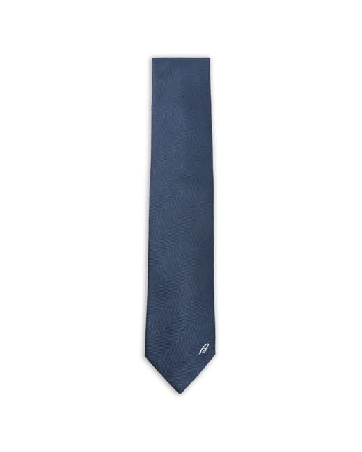 Brioni Blue Herringbone Tie for men