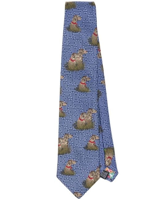 Paul Smith Blue Dog-embroidered Tie for men