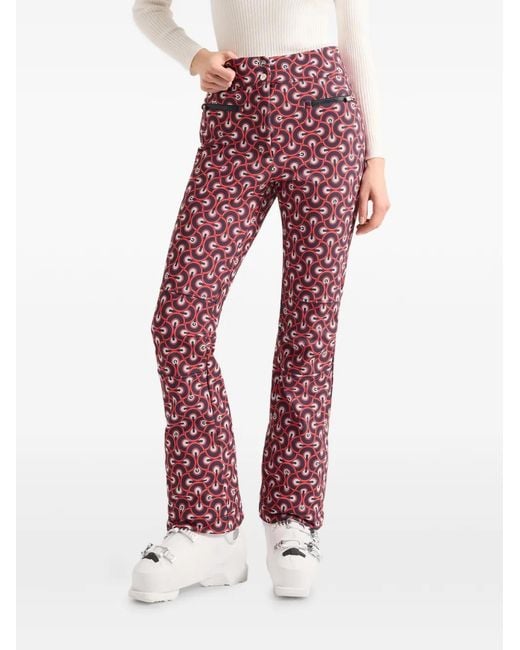 Fusalp Red Diana Patterned Zip Ski Pants