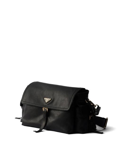 Prada Black Large Leather Explore Shoulder Bag