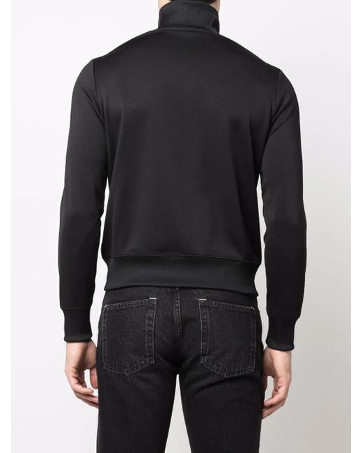 Courreges Black Logo-Print Roll Neck Jumper for men