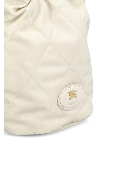 Burberry Natural Mini Logo-Plaque Bucket Bag