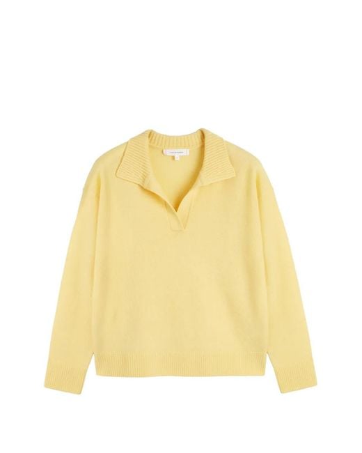 Chinti & Parker Yellow Polo-Collar Sweater