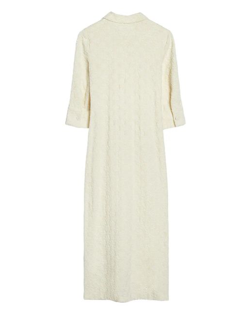 Jil Sander White Floral-Embellished Maxi Dress