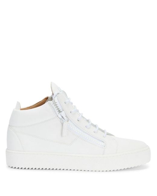 Giuseppe Zanotti White Kriss Side-zip Leather Sneakers for men