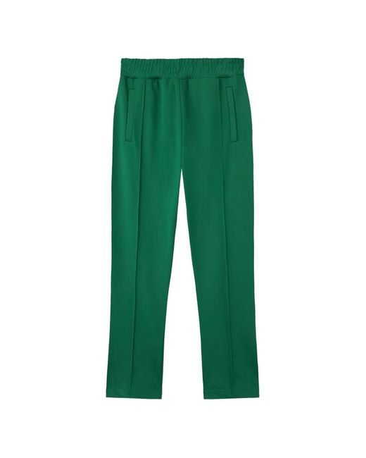 Palm Angels Green Curved Logo Track Pants for men