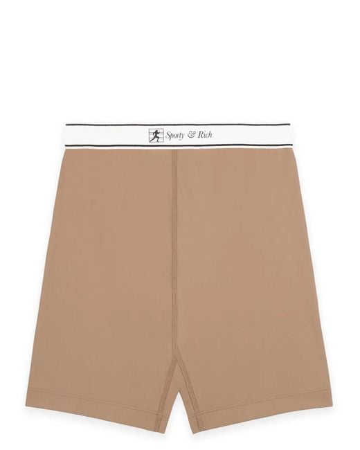 Sporty & Rich Natural Runner Script Biker Short