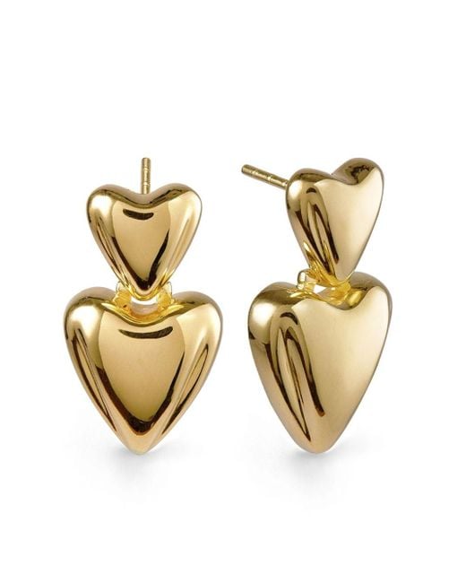 Otiumberg Metallic Heart Stud Earrings