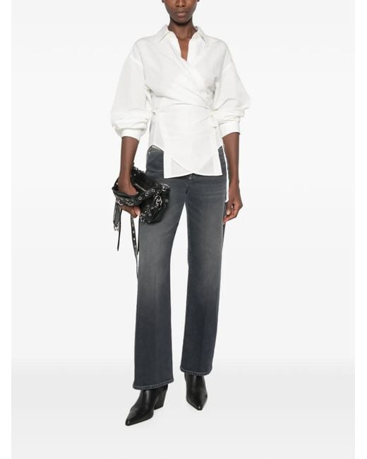 DIESEL White Blouse À Design Cache-Cœur