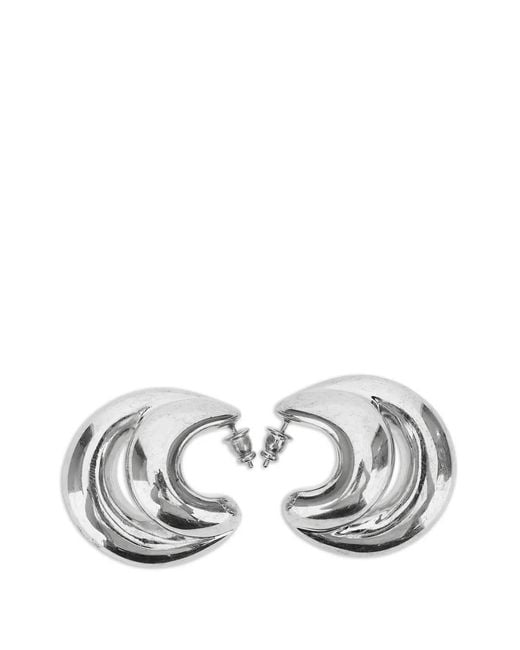 Panconesi White D Crescent-Shaped Earrings