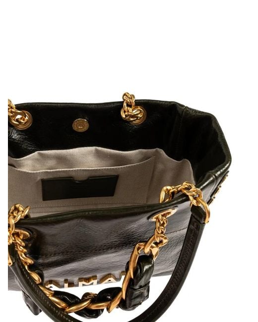 Balmain Black Smalll 1945 Soft Chain-Link Tote Bag