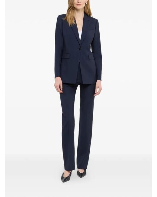 Another Tomorrow Blue Single-Button Blazer