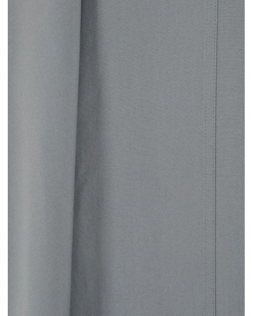 Bottega Veneta Gray Cotton Cape Trench Coat