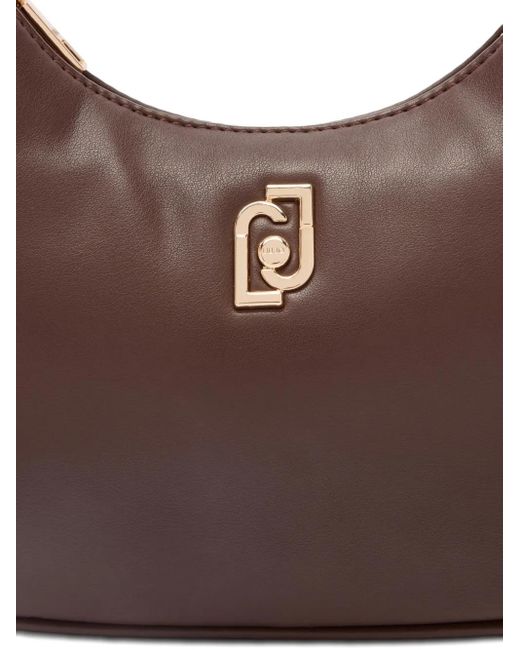 Liu Jo White Small Chain-Embellished Crescent Shoulder Bag