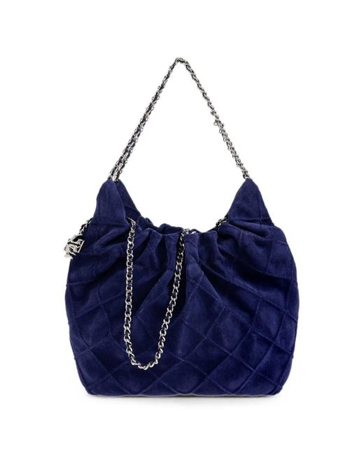 Borsa Tote Fleming Mini di Tory Burch in Blue