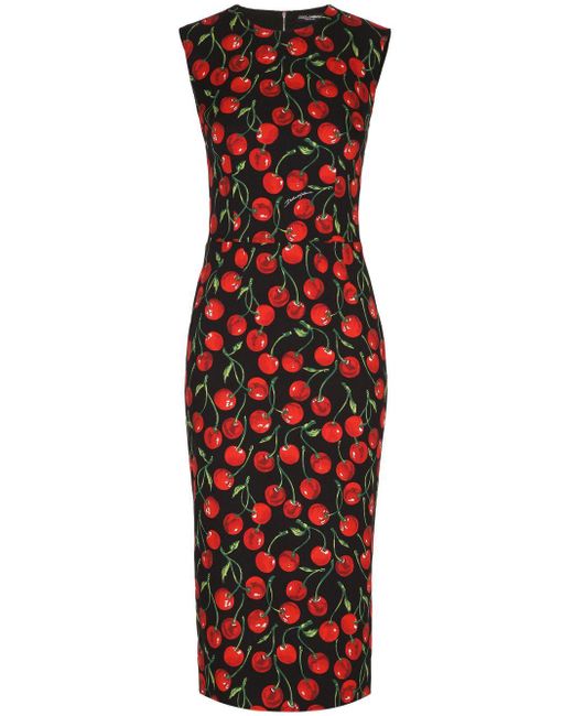 Dolce & Gabbana チェリープリント ドレス Red