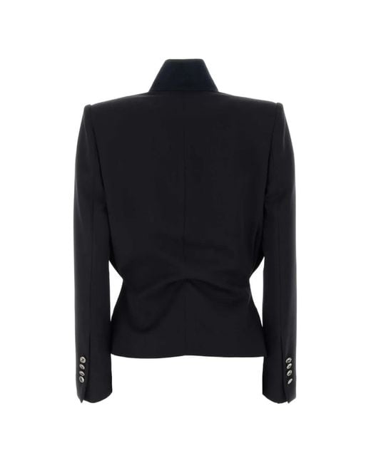 McQueen Black Double-Breasted Peaked-Lapel Jacket