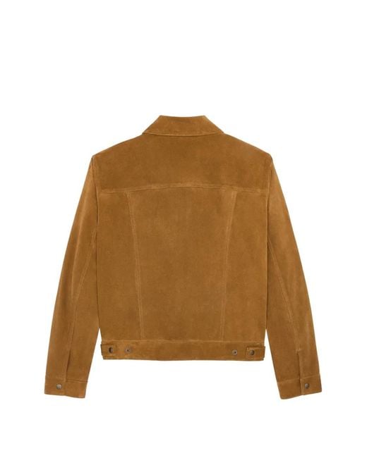 Saint Laurent Brown Leather Jacket for men