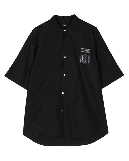 Undercover Black Logo-tag Cotton Shirt for men