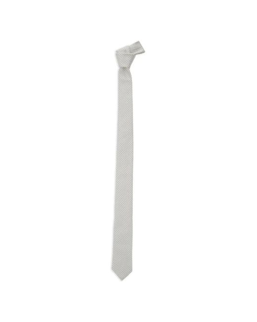 Emporio Armani White Polka Dot Tie for men