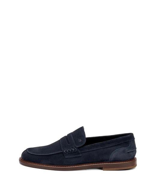 Frau Blue Mocassins En Daim for men