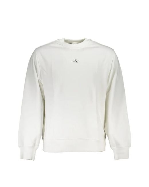 Calvin Klein White Logo-Print Sweater for men