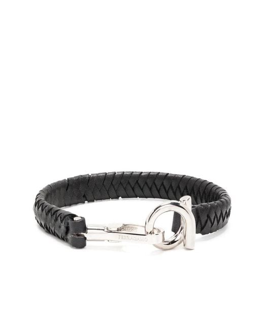 Ferragamo Black Hook Bracelet for men