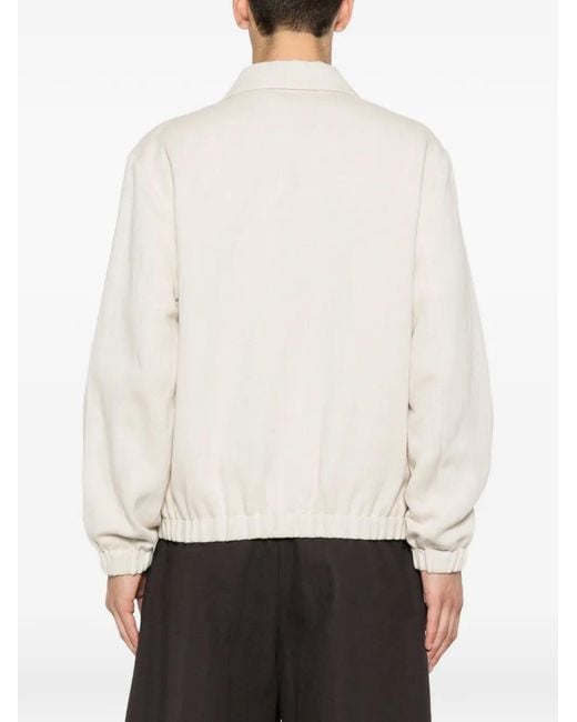 Sandro White Veste Zippée À Col for men