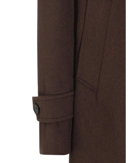 Lardini Brown Button-Cuff Single-Breasted Coat for men