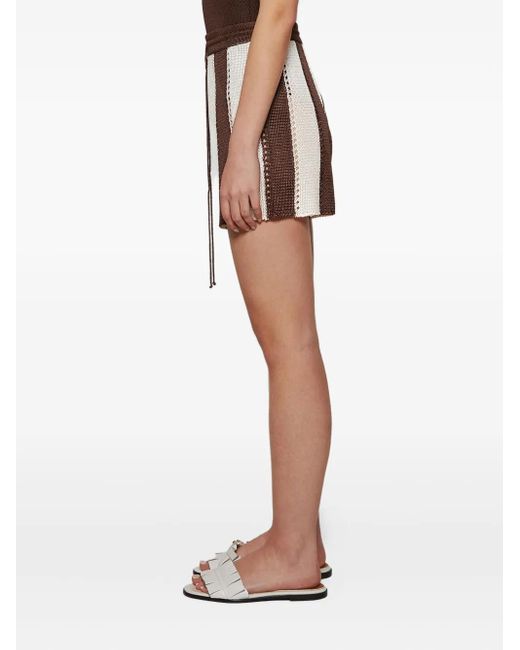 Calle Del Mar Brown Cabana Stripe Knitted Shorts