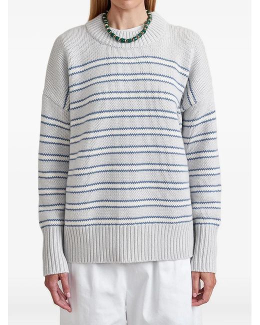 La Ligne Gray Marin Striped Sweater