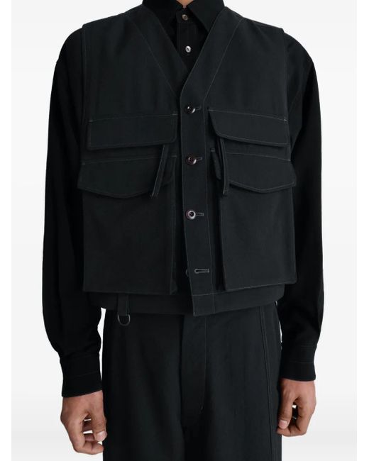 トップス LEMAIRE 24SS / 4 POCKET GILET Lemaire Utility Button-Fastening Gilet in Black for Men | Lyst