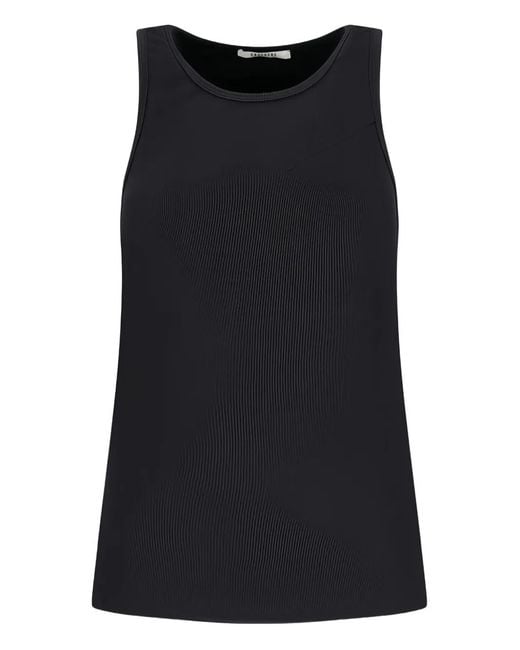 Gauchère Black Ribbed Crew-Neck Tank Top