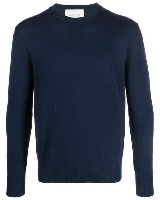 Ballantyne Blue Round-Neck Wool Jumper for men