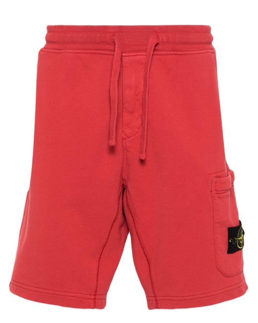 Stone Island Shorts mit Kompass-Patch in Red für Herren