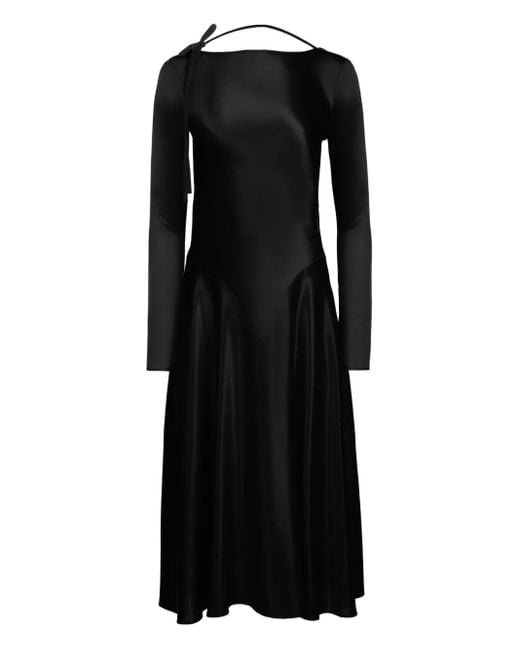 Nina Ricci Satijnen Midi-Jurk in het Black