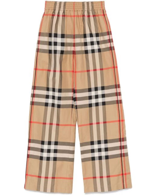 Pantalones Anchos Vintage Check, Mujer, Talla Burberry de color Natural