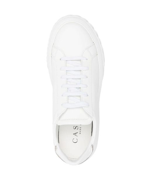 Casadei White Off Road C+c Leather Sneakers