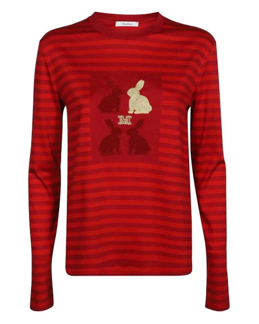 Max Mara ストライプ Tシャツ Red