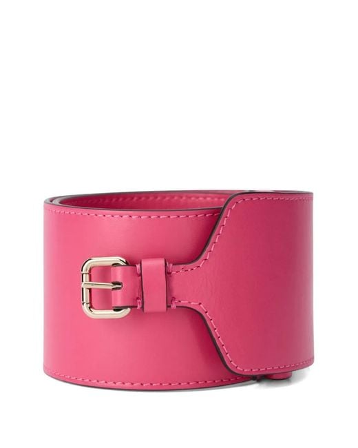 Red(v) Pink Topstitched Buckle Belt
