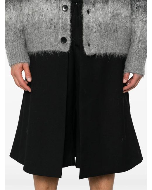 AMI Black Panel-Detail Shorts for men